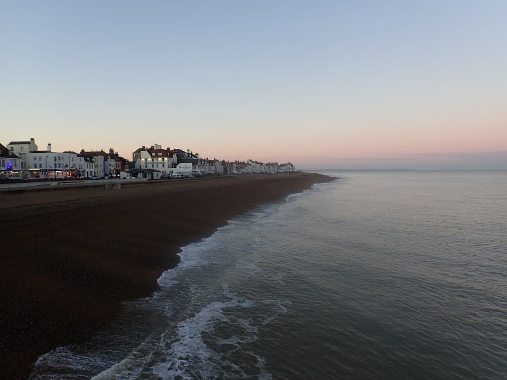 Deal beach and seafront on the Kent coast