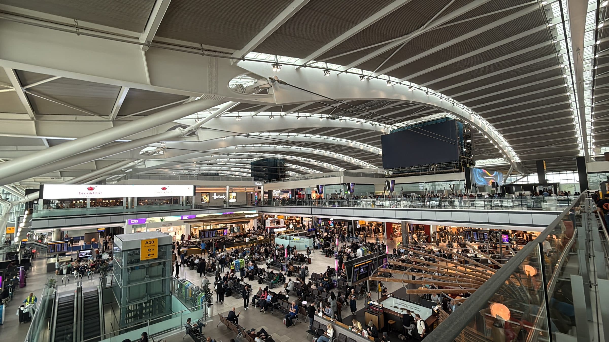 Heathrow Terminal 5 concourse after landing